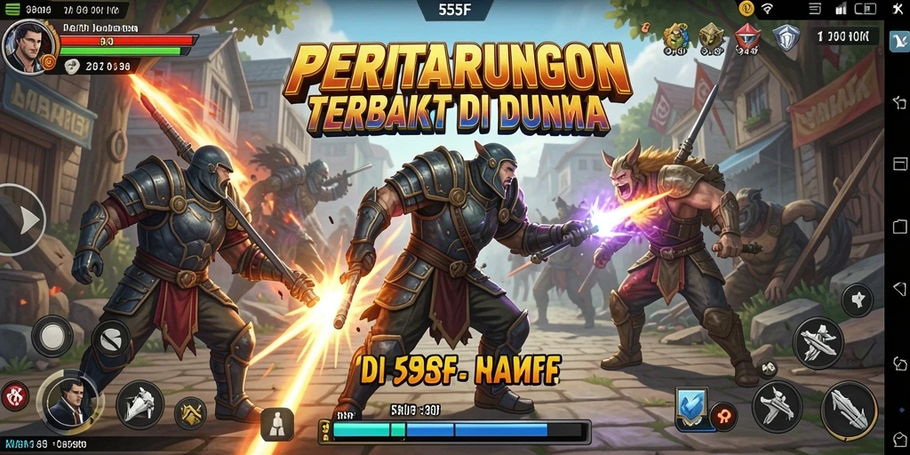 Tangkapan layar menunjukkan aksi pertarungan mendebarkan di 555F.