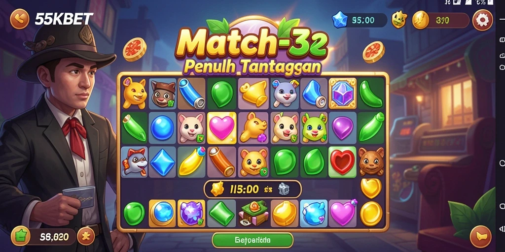 Tangkapan layar 55KBET menampilkan gameplay yang seru dan interaktif.