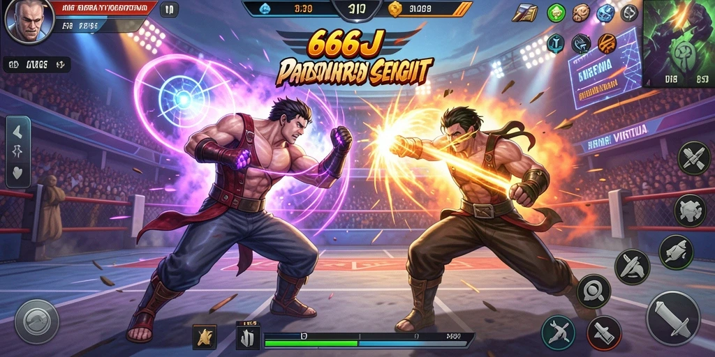 Tampilan pertarungan seru dalam 666J yang memukau.