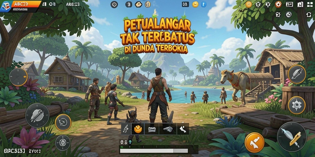 Tampilan aksi seru dalam game Open World ABC33.