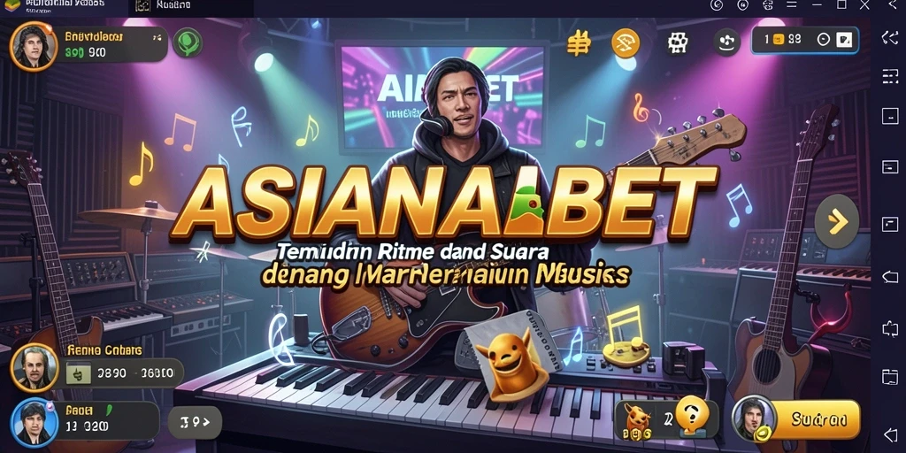 Tampilan gameplay interaktif dari ASIANABET dengan berbagai pilihan lagu.