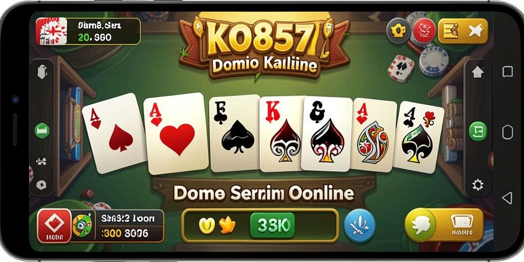Tampilan gameplay menegangkan dalam KO857 saat bertanding Domino.