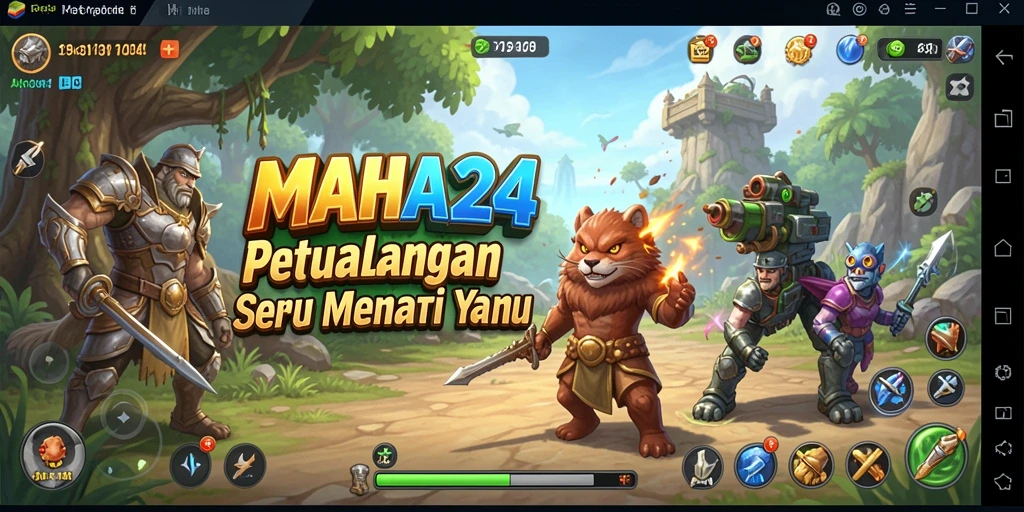 Tampilan gameplay MAHA24 menampilkan aksi petualangan yang menegangkan.