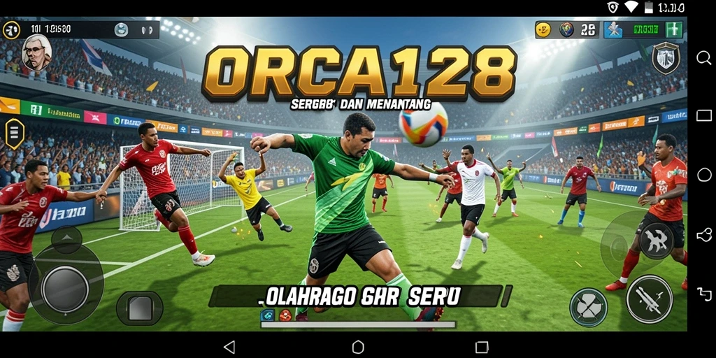 Screenshot ORCA128 menampilkan aksi intens permainan olahraga yang mendebarkan.