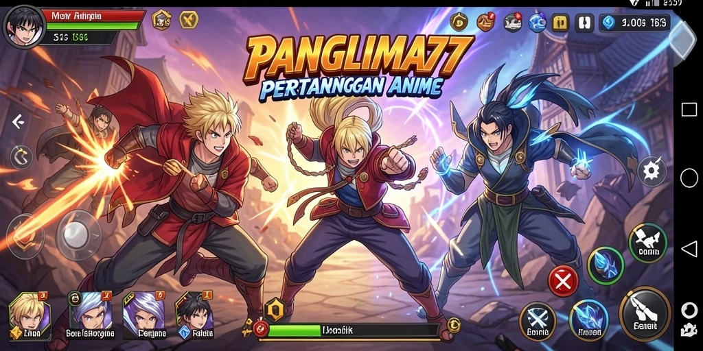 Tampilan gameplay seru dengan karakter anime andalan.