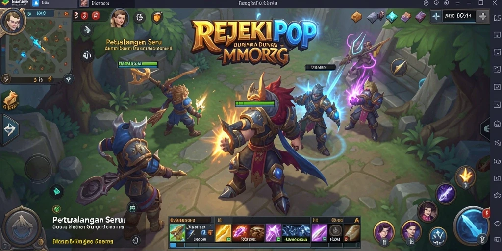 Tangkapan layar dari gameplay REJEKIPOP menunjukkan petualangan yang seru.