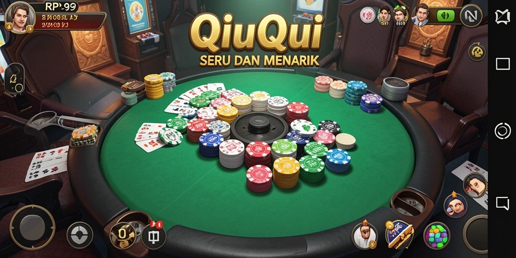 Screenshot RP99 menunjukkan gameplay QiuQiu yang seru dan kompetitif.