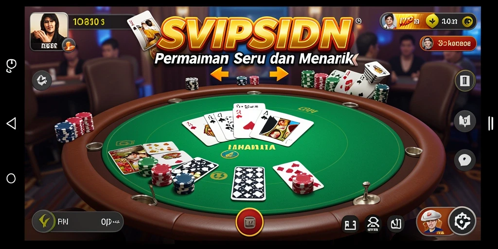Tampilan gameplay seru dalam permainan Poker di SVIPSIDN.