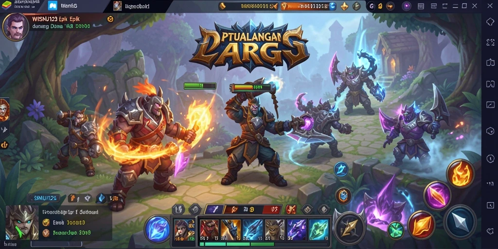 Gameplay mendebarkan dalam WISNU123 dengan aksi ARPG epik.
